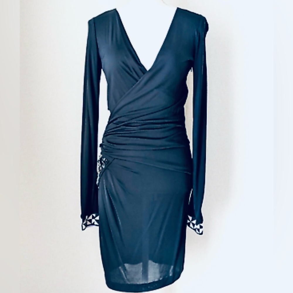 Emilio Pucci Black Wrap Stretch Dress